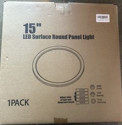 15" LED Surface Round Panel Light. Adjust color of lignt with integrated switch