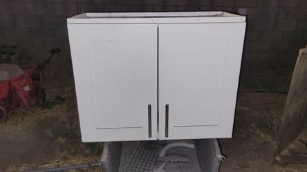 Rangehood White Double-Door Wall Cabinet