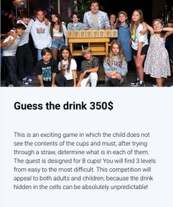 Guess the Drink Party Game – Kids & Adults | Miami | $350