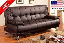 Espresso futon sofa bed with detachanle arms ( new )