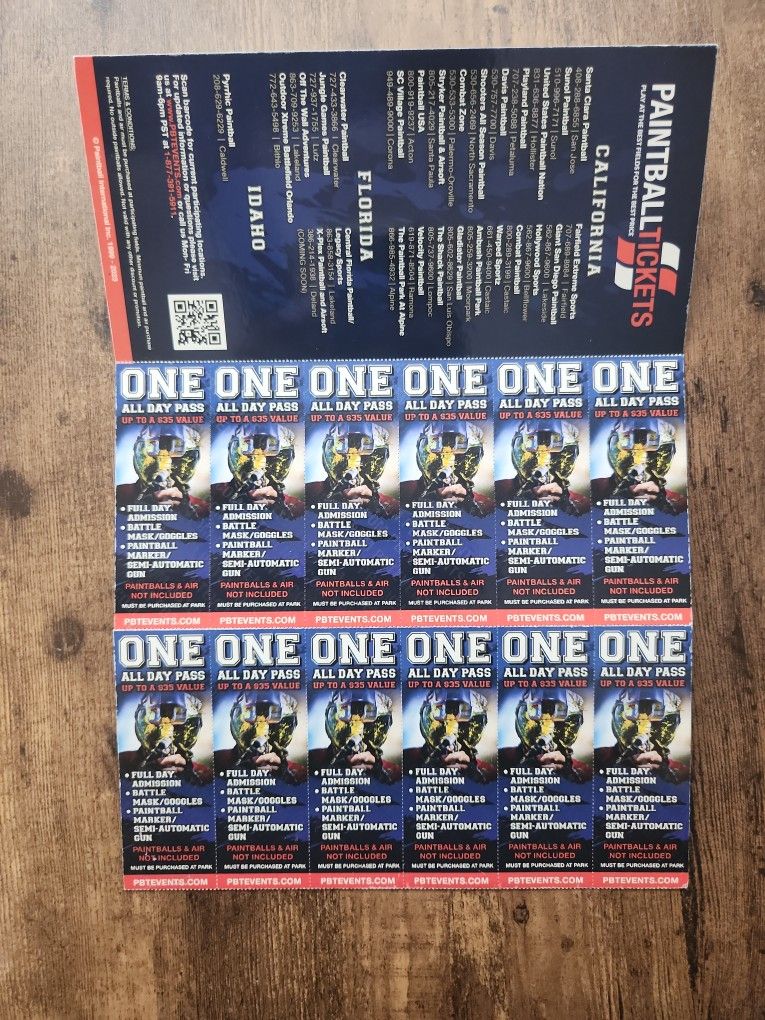 Paintball Tickets