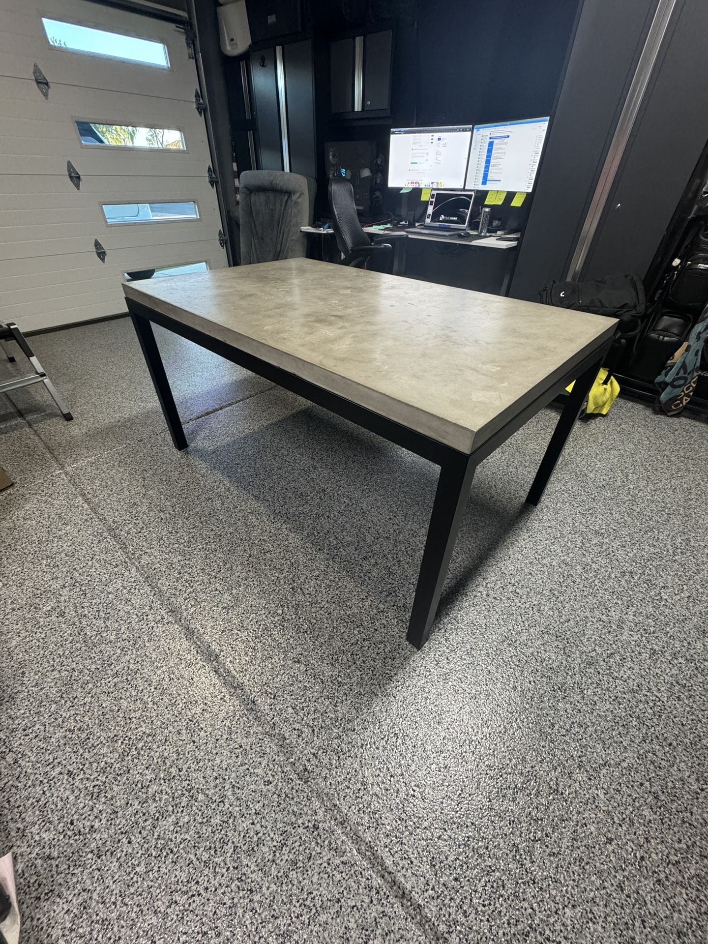 Dining Table - Cement/Black - Crate & Barrel