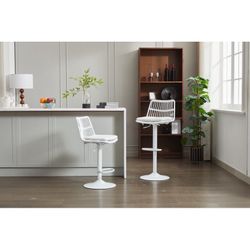 White Barstools 2pcs