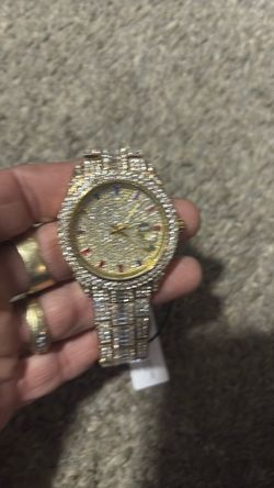 Iced Out Baguette Stone Watch