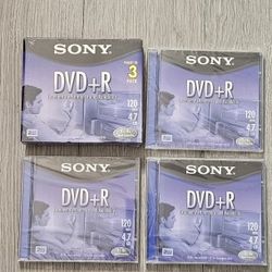 Sony DvD + R 3 Disc Pack and 3 single cases 1.20 Minutes 4.7GB (Factory Sealed)
