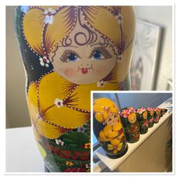 10 pice  Russian painted doll set