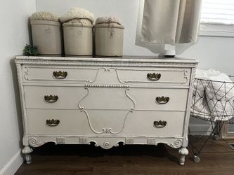 Vintage Heavy Solid Wood Dresser 