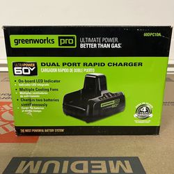 Greenworks PRO Dual Port 60-Volt Super Charger 60DPC10A