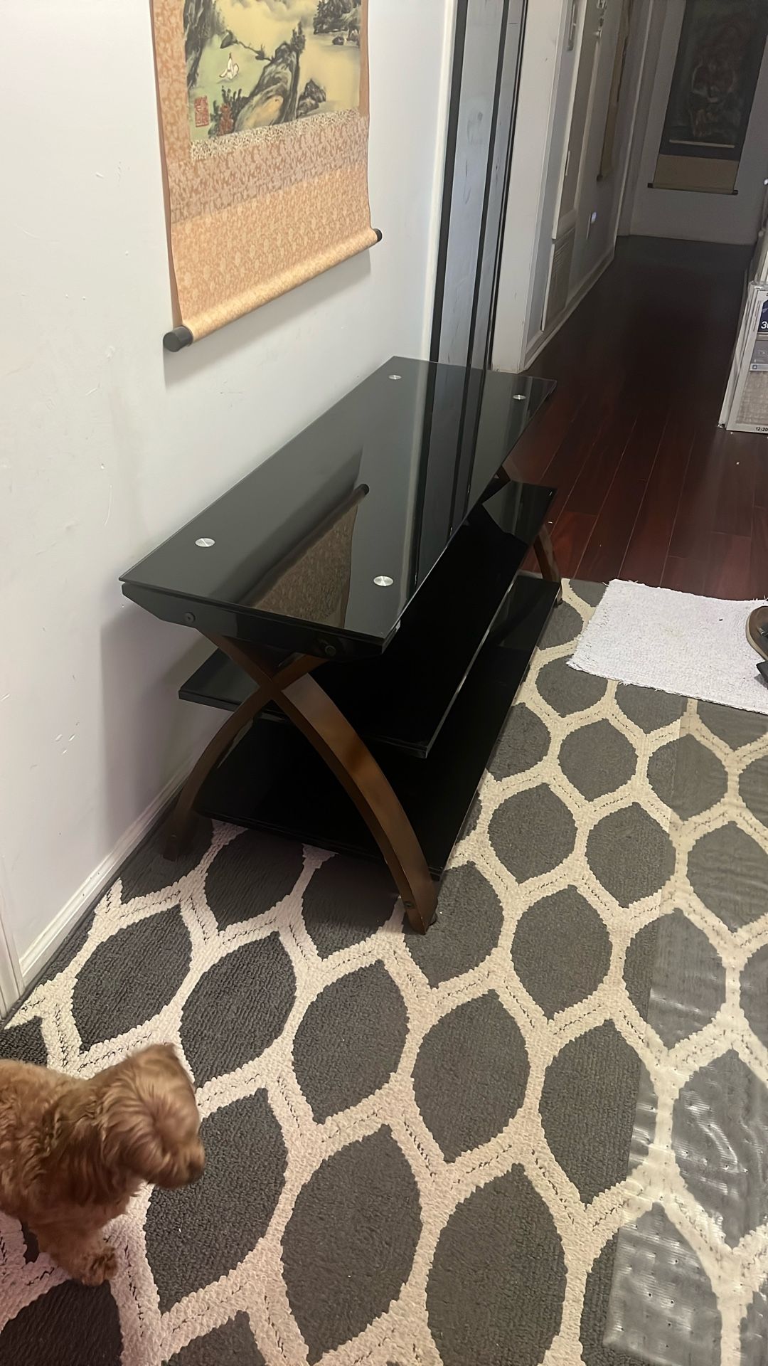 $75.00 OBO Three shelf TV stand Console will hold up to 65 inch TV