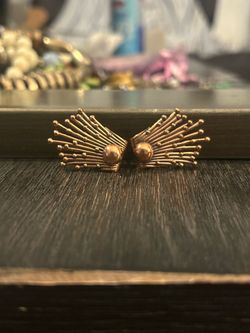 vintage Renoir copper sunburst/climber clip-on earrings