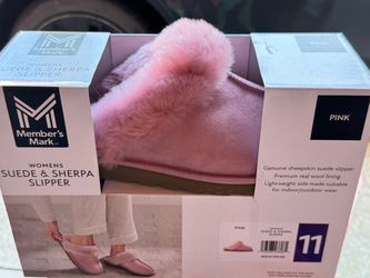 Member's Mark Women's Suede & Sherpa Slipper Pink Size 11