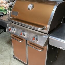 Weber Genesis Special Edition E-310 Propane Gas Grill Asador 3 Burners Orange Solve And Red