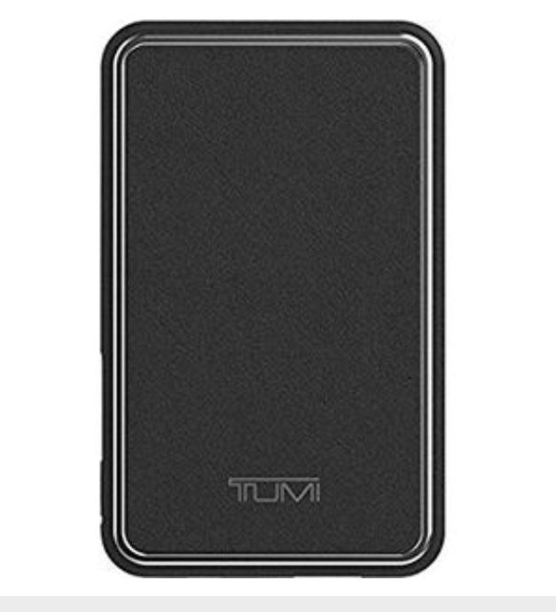 New TUMI Leather Portable Phone Charger Bank