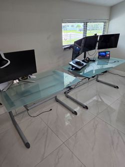Glass Top Computer Desks