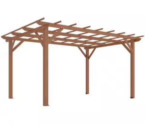 Outsunny 10’ × 13’ Outdoor Wood Pergola – $325