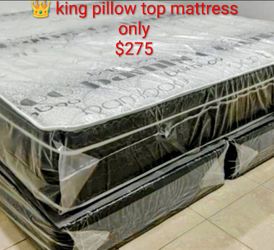 $275 king pillow top mattress only brand new free delivery same-day