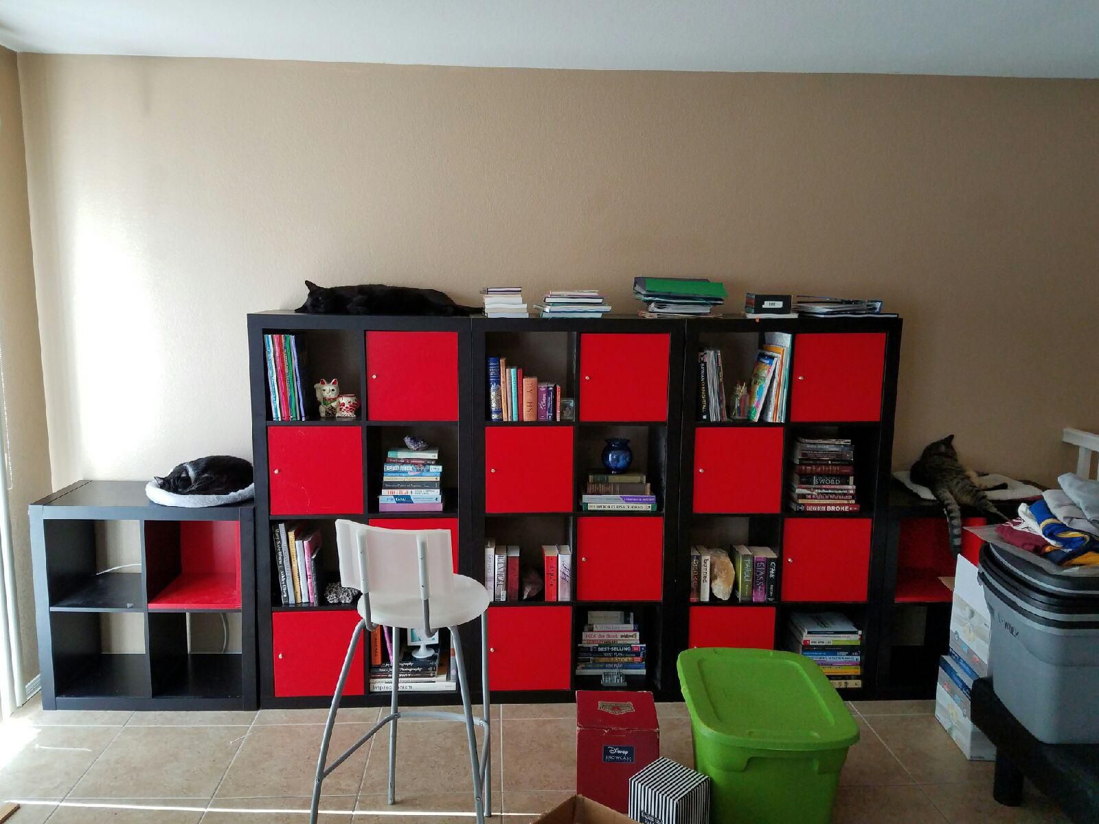 3 Black IKEA 8 Cube Bookshelves!