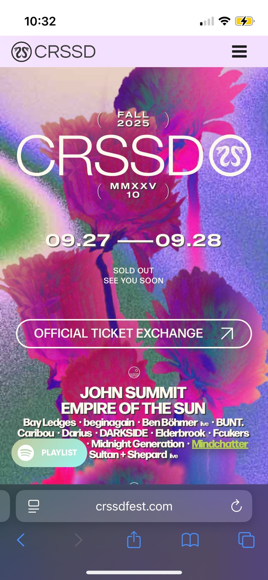 ** CRSSD two Day Ticket For Sale **