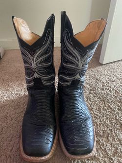 Black Snake Print Western Cowboy Boots