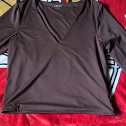 Brown Women Dress Up Shirt Size Large 