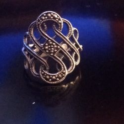 925 Sterling Silver Marcasite Ring