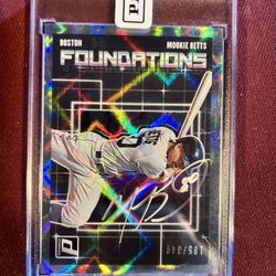 2018 Panini Donruss Foundations Silver /349 Mookie Betts Auto #F5 Boston Red Sox