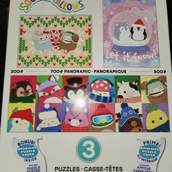 New Squishmallows 3 Puzzle Set Free Bonus Poster