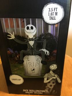 3.5ft Light Up Jack Skellington Inflatable Brand New In Box