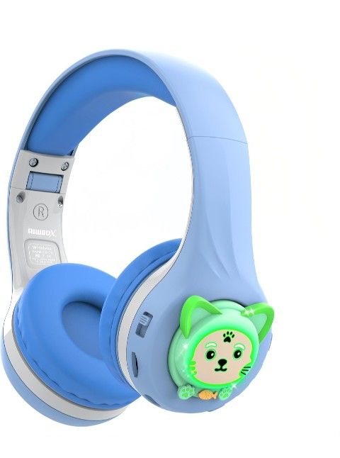 Kids Bluetooth Headphones, LED Light Up, 74/85/95dB Safe Volume Limited, TF Card, 50H Playtime, Bluetooth V5.3 Wirless Headphones with Mic and Volume 