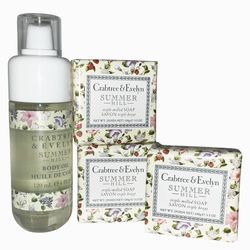 Crabtree & Evelyn 4oz Body Oil & 3.5oz Triple Milled Soap Bundle - Summer Hill