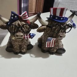 HIGHLAND COWS PATRIOTIC NEW