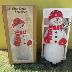 Rare Holiday Collection 2005 32" Fiber Optic Snowman Christmas Decoration TESTED