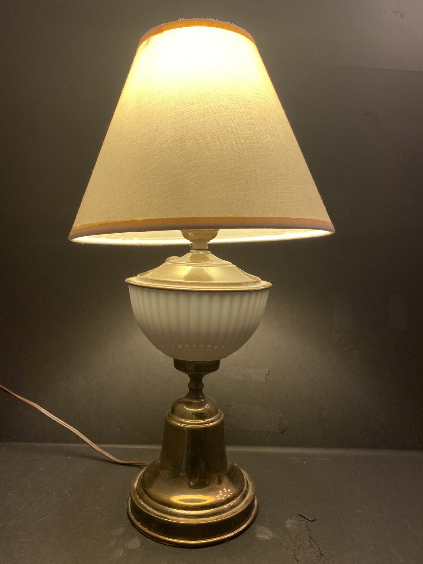 Brass And white Glass lamp