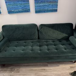 Green Suede Couch 