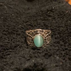 Ring Silver 925 With Turquoise Color Stone Sz 9