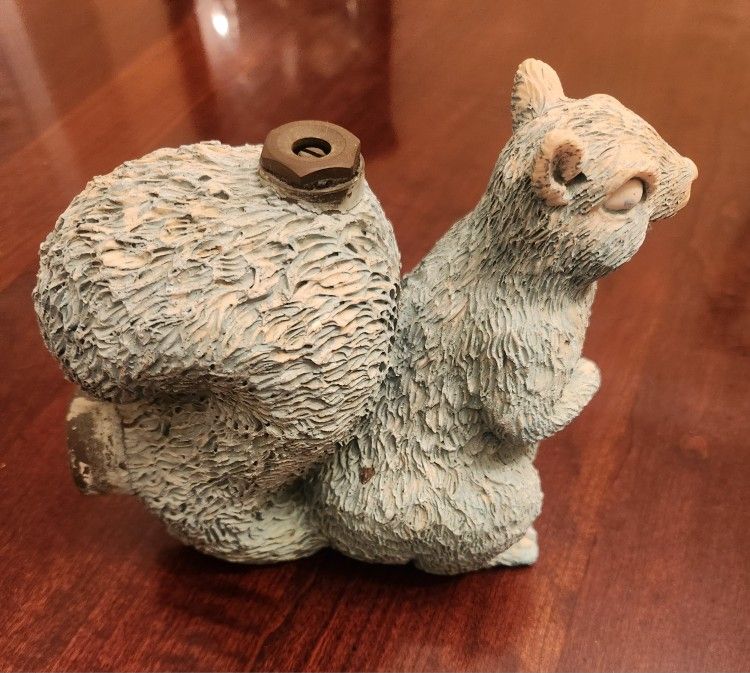 Vintage Concrete Squirrel Sprinkler Garden Statue Figure. Very Rare