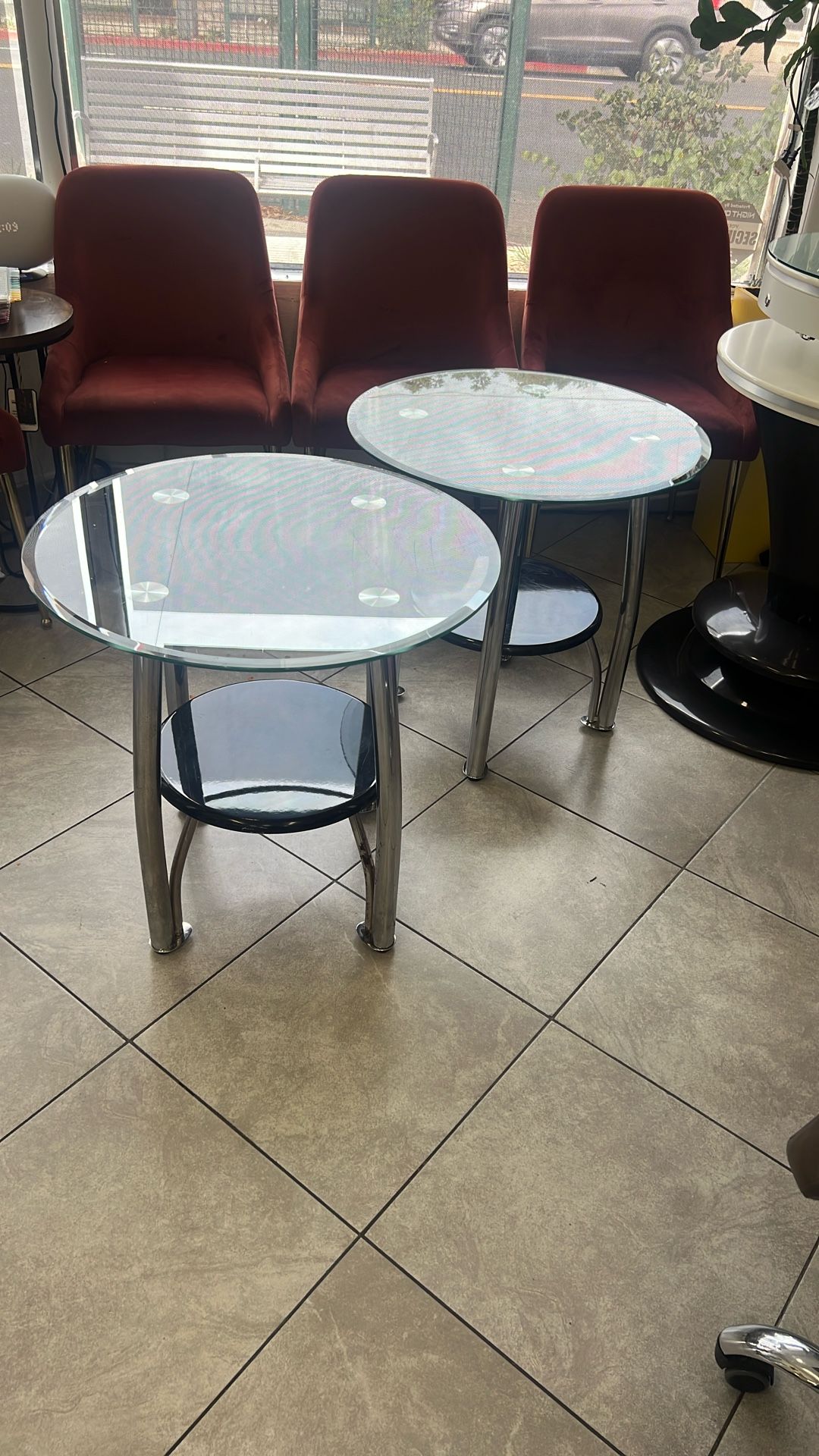 Dining Table, Black, Glass/Metal