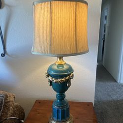  Egyptian Revival Chalk Table Lamp.TURQUOISE