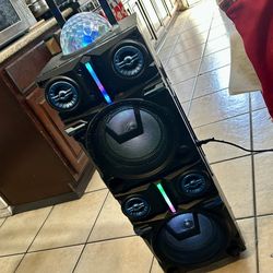 Bluetooth Wireless Rechargeable Speaker SPARK208 w/ LED lights, Radio+ Mic Input by TopTech Audio