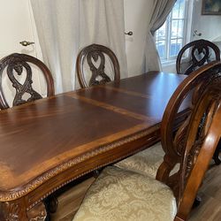 Antique Dining Table 6 Chairs