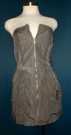 Grey strapless Parachute material dress