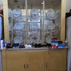 Marble China Cabinet With Dishes