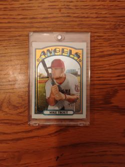 Mike Trout Insert Card 2021 Topps Heritage Baseball Incert  Hologram Base Card