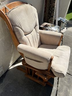 Solid Wood & Upholstered Rocking Chair
