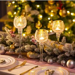 Brand New Glass Tea Light Candle Holder Silver 