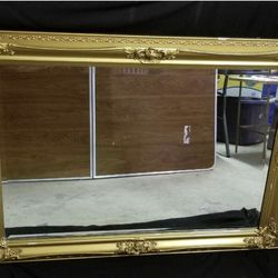 Very vintage Large Gilded wall mirror, approx. 3'7" x 2' 7"

