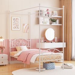 Twin Metal Poster Bed Frame 