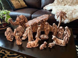 Large Ceramic Nativity Scene Set