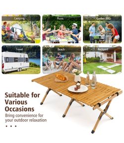 All new portable folding bamboo camping table