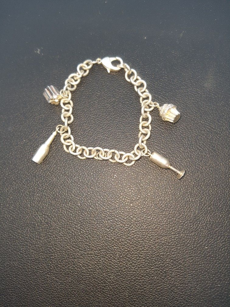 Tiffany & Co Sterling Silver Party Cupcake Gift Champagne Glass Charm